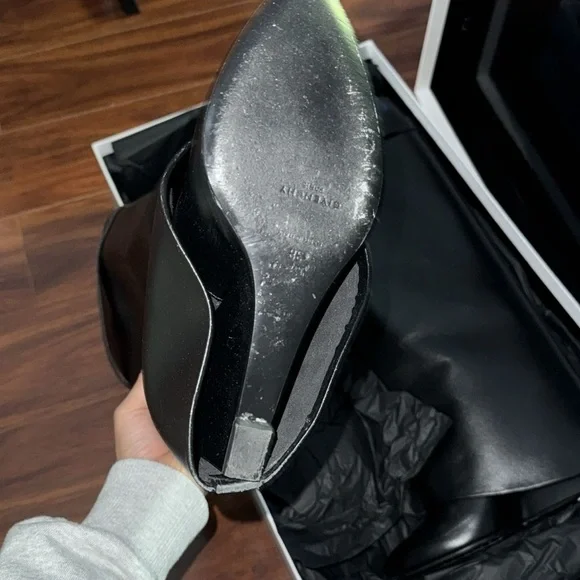 SOLD ON DPOP Givenchy Black Leather Boots with Gold Accent - Picture 4 of 15